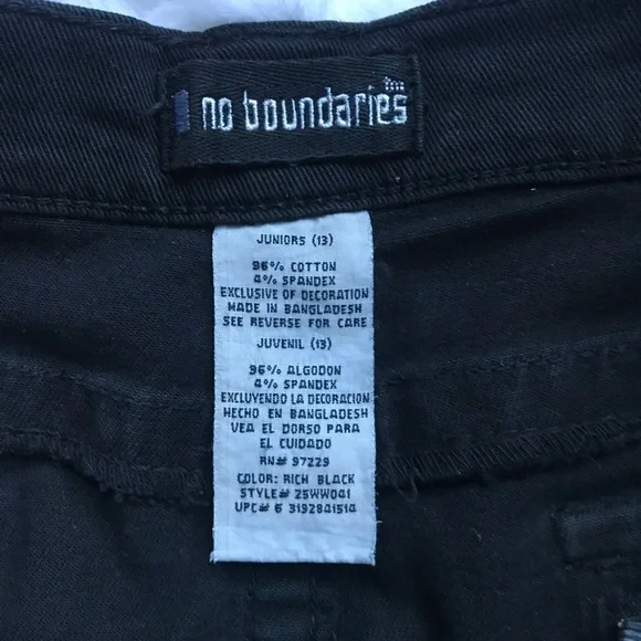 No Boundaries Black Denim Mini Skirt. Juniors 13 - Picture 3 of 4